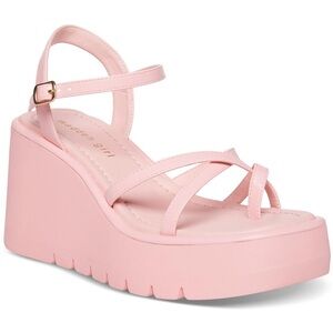 Madden Girl | Vaultt Wedge Platform Strappy Sandal in Pink Paris, size 8.5